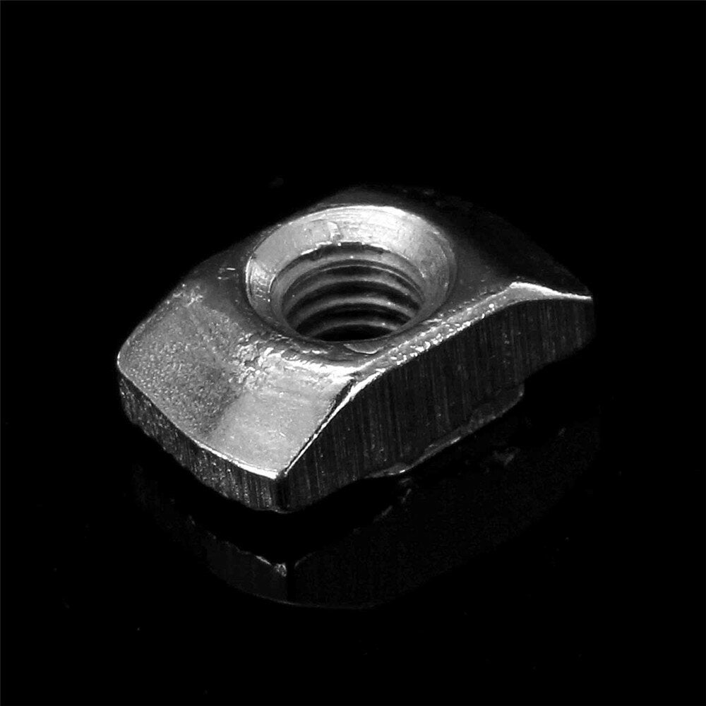 100pcs M5 Hammer Nut Nickel Plated Carbon Steel Aluminum Connector T Fastener Sliding Nut