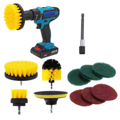 11pc Electric Drill Cleaning Brush with Sponge and Extend Attachment Tile Grout Power Scrubber Tub Cleaning Brush