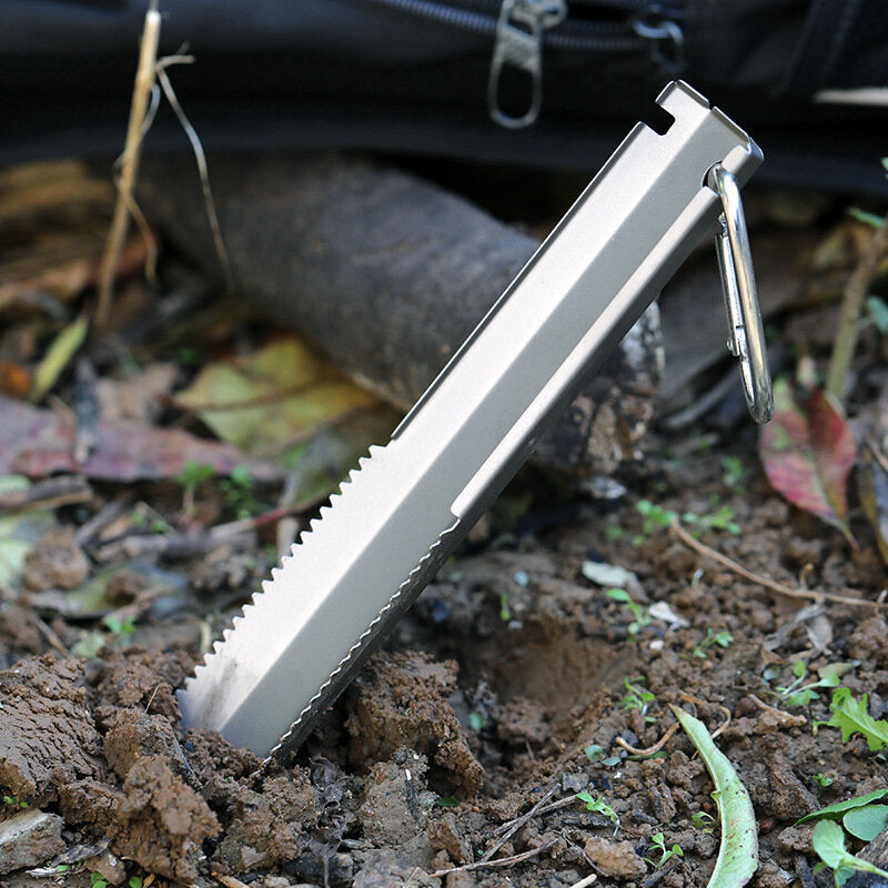 Pure Titanium Hand Shovel Outdoor Camping Sawtooth Shovel Multi-function Small Tools Knife Portable High  Temperature Resistance