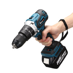 520N.m 4000rpm 3 In 1 Electric Cordless Hammer Impact Drill Screwdriver w/LED Battery