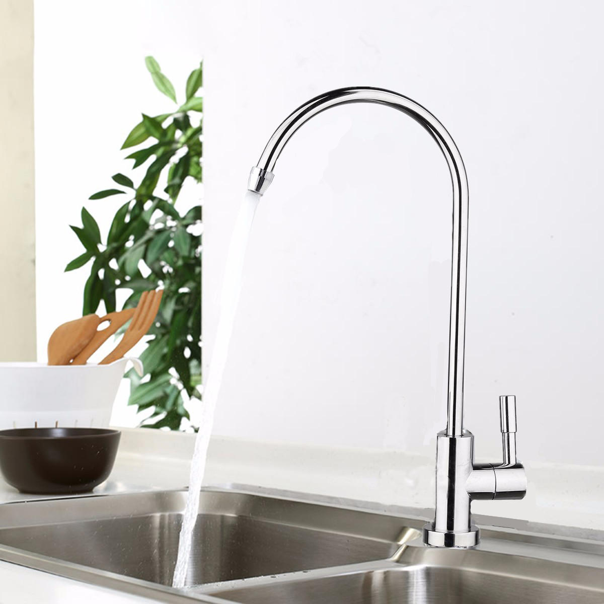 1/4 Inch Chrome Drinking RO Water Filter Faucet Finish Reverse Osmosis Sink Kitchen