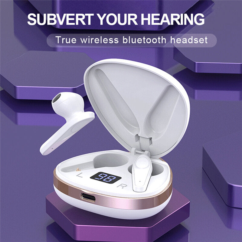 TWS Earphones Wireless bluetooth V5.0 Headphones HIFI Stereo Noise Reduction LED Display Smart Touch Half-In-Ear Earbuds with Mic