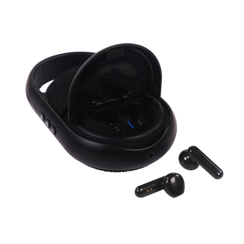 2 in 1 Wireless bluetooth Speaker Built-in TWS Earbuds Earphones HiFi Sound Subwoofer Loudspeaker