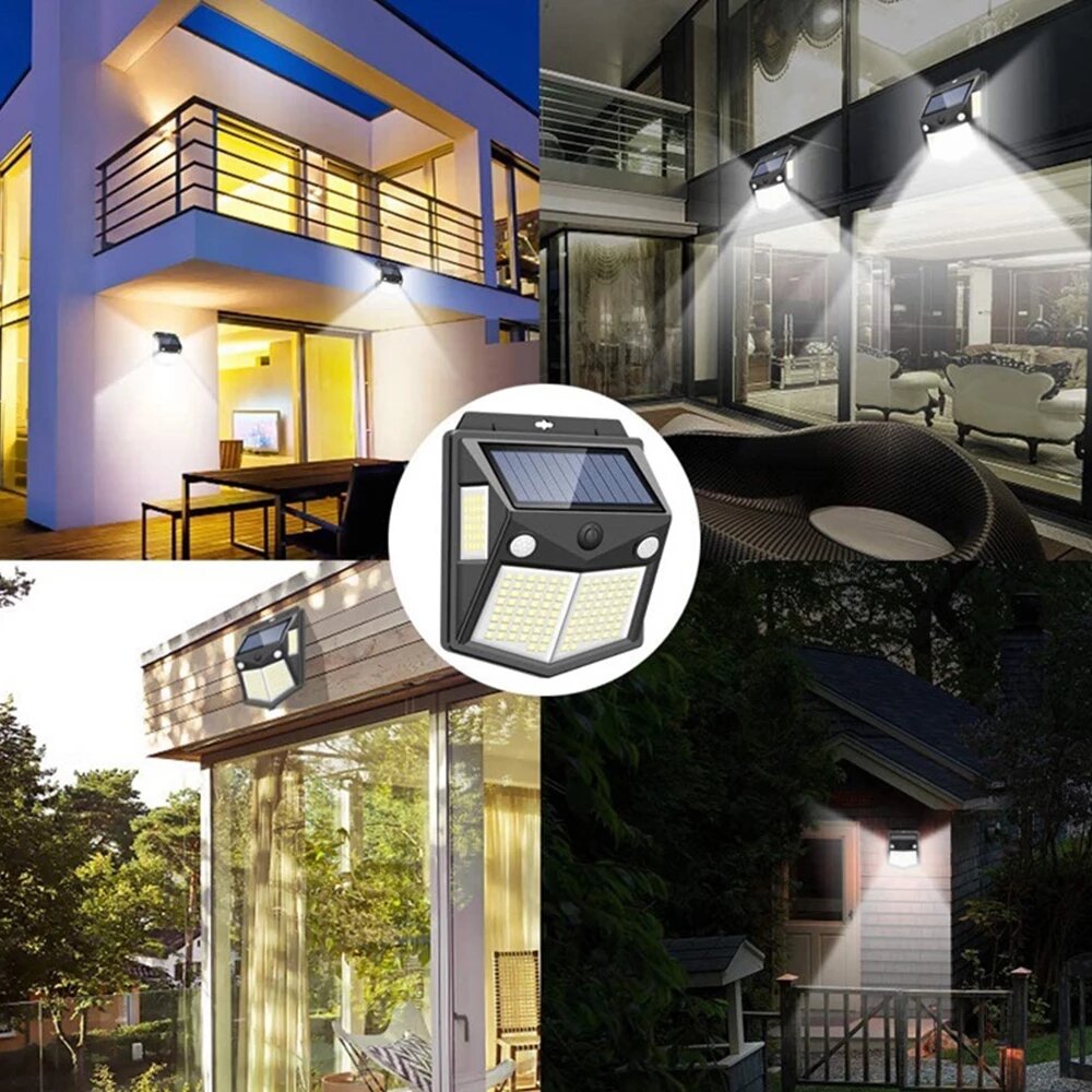 260LED Outdoor  Solar Light IP65 Waterproof Motion Sensor Solar Light Garden Courtyard Passage Security Lighting Black