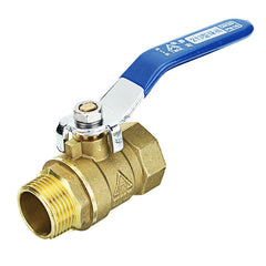 3/8" 1/2" 3/4" Brass Ball Valves Two Piece Inline Lever Handle BSP Male x Female Thread