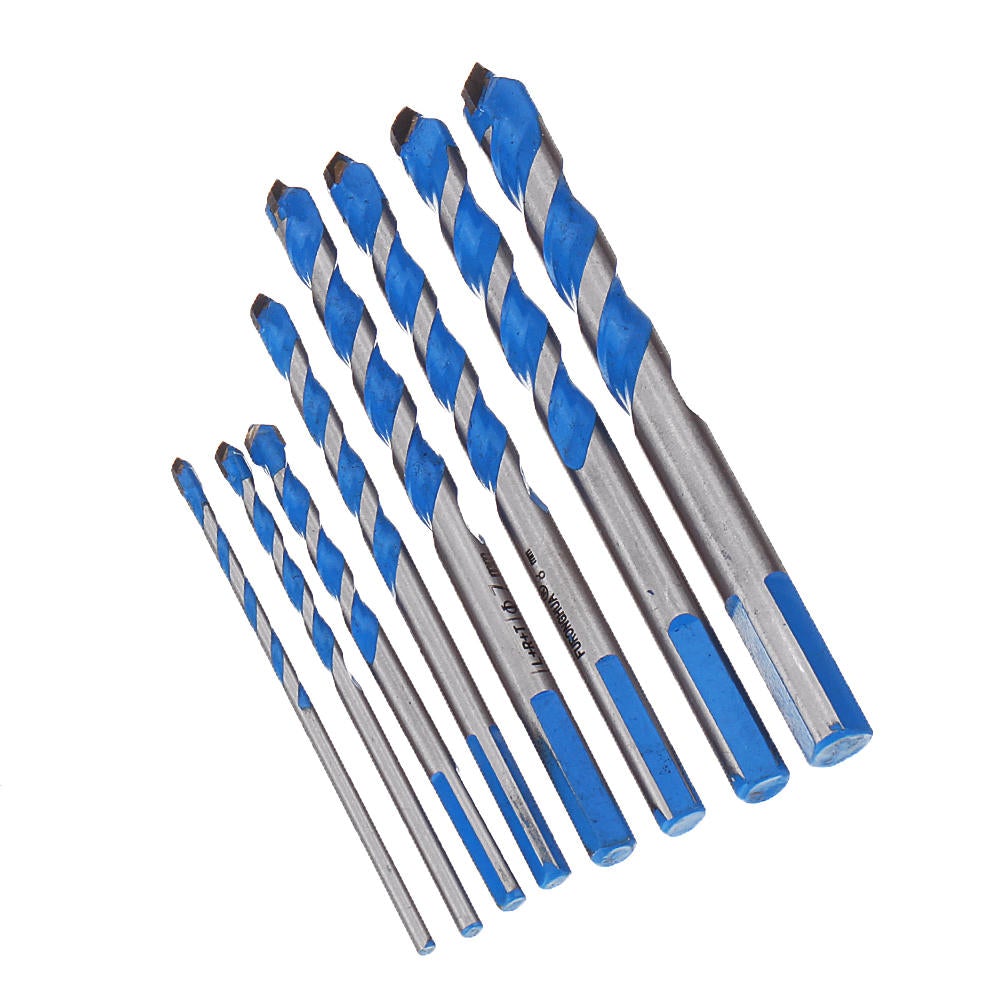 8Pcs Multi Purpose Carbide Tip Drill Bits Set Construction Hole Saw Cutter for Concrete Masonry Ceramics Tiles Wood Plastic Metal Sheets and Aluminum