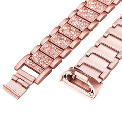 Crystal Stainless Steel Watch Band Wrist Strap for Fitbit Charge 3 Smart Watch