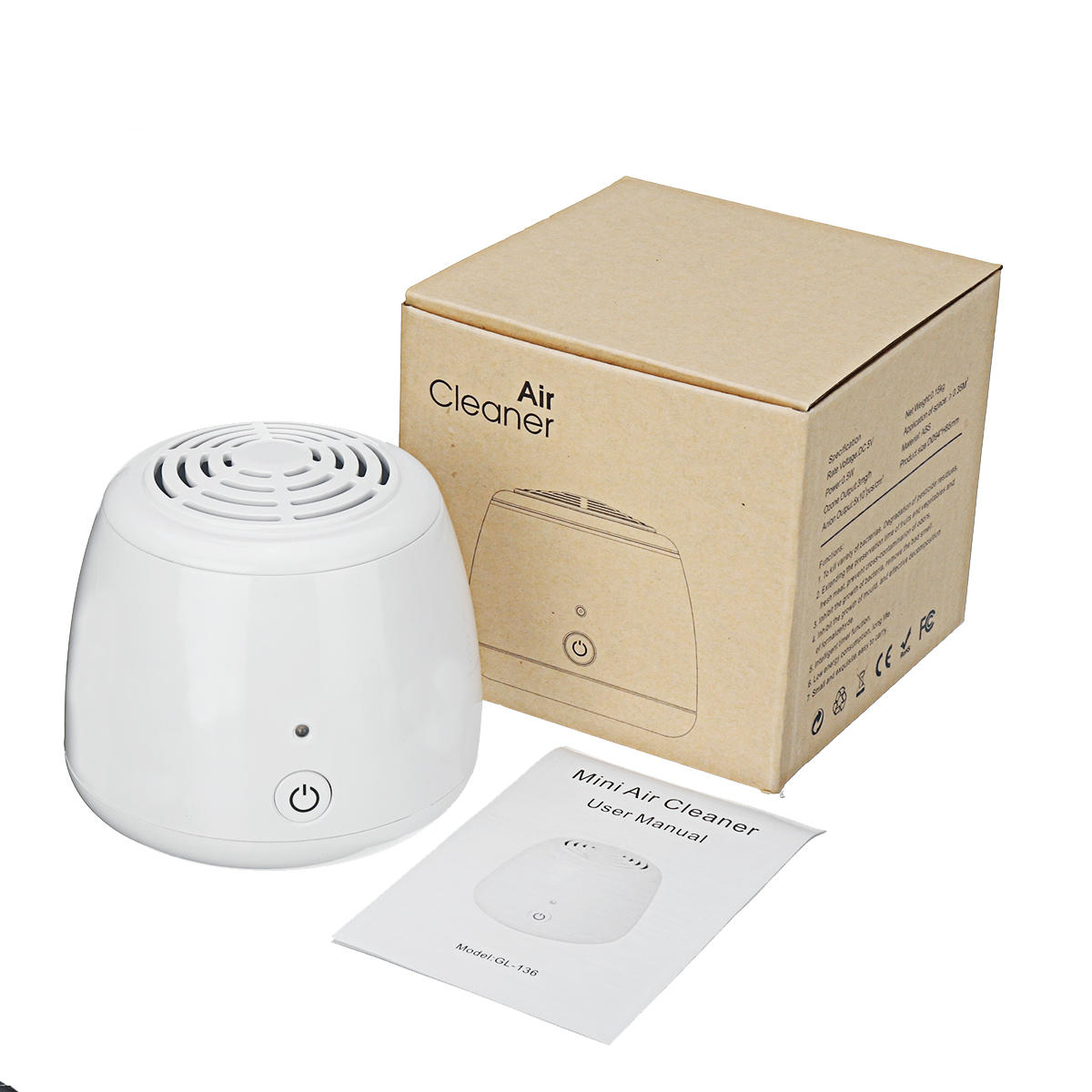 Portable Air Purifier Humidifier Desktop Ozone Sterilizer Refrigerator Odor Remover