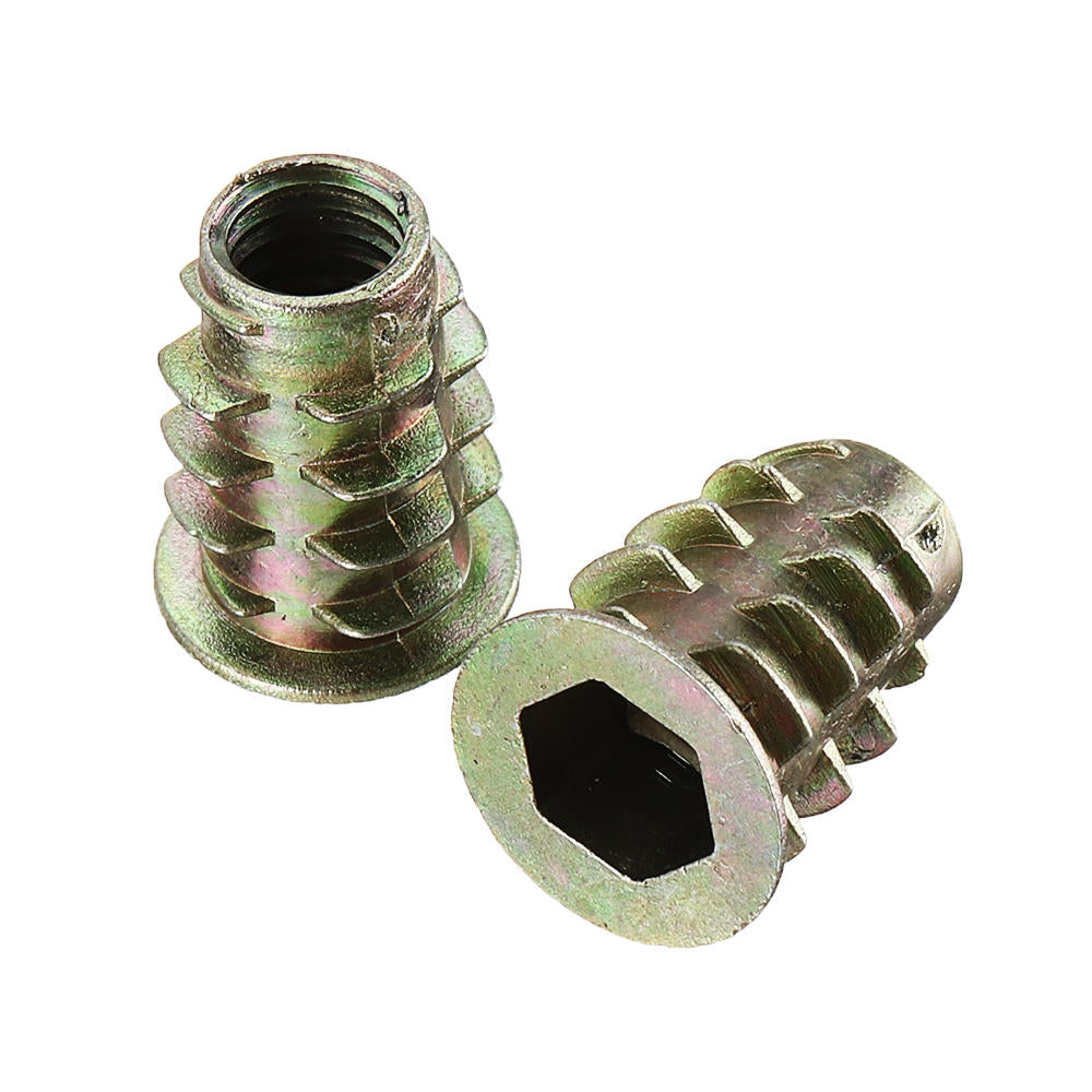 120Pcs Zinc Alloy Wood Furniture Hex Socket Drive Head Screw-in Threaded Insert Nut