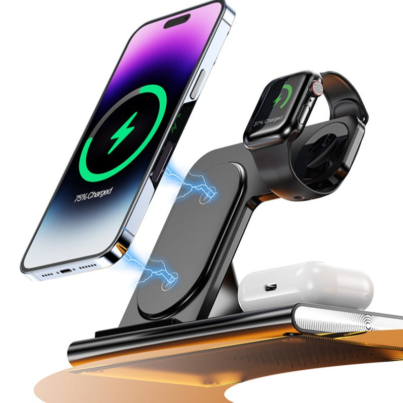 Fast Wireless Charger with Lights for Qi-enabled Devices: iPhone 15/14/13, Mate60 Pro, Galaxy Z Flip4, AirPods, Watch