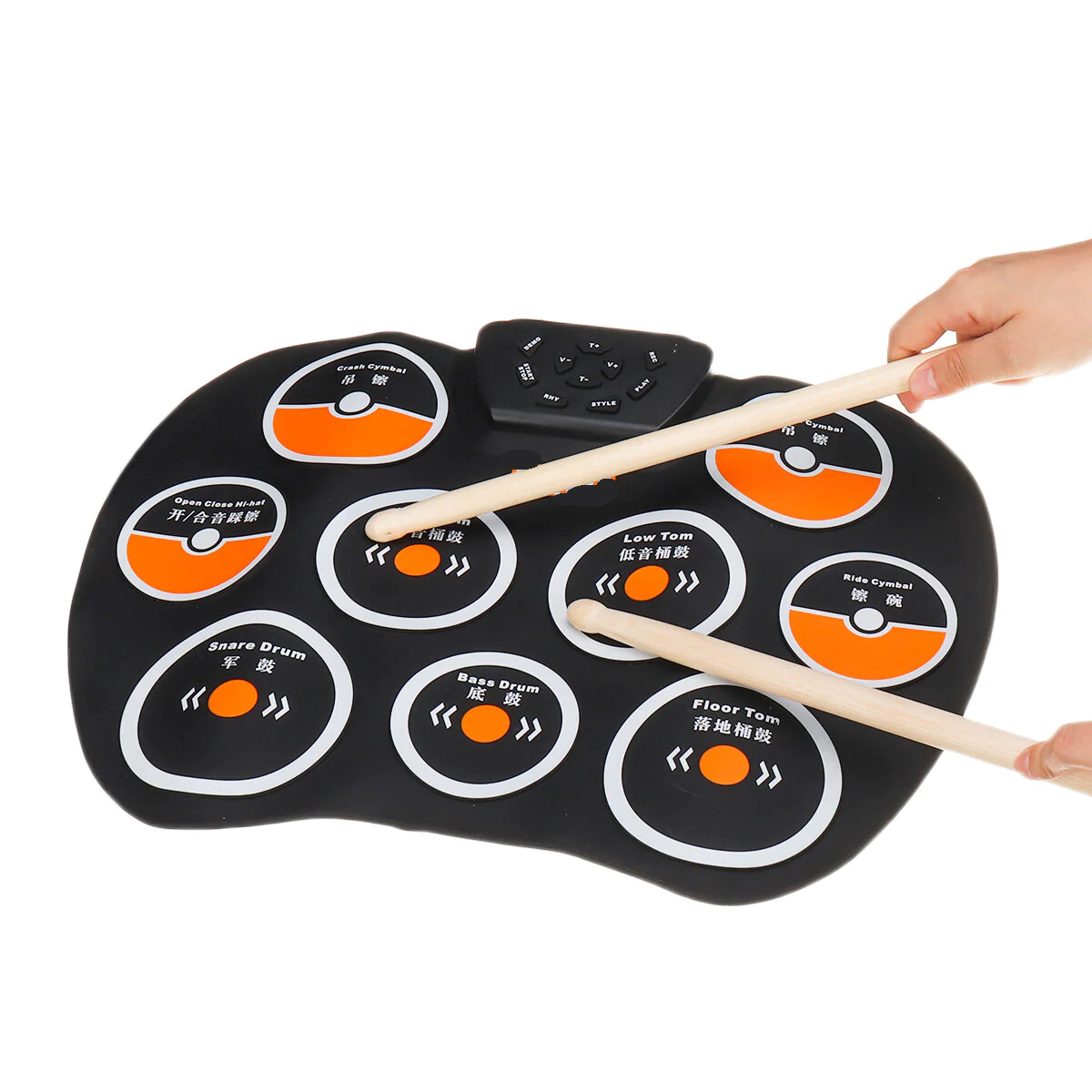 Desktop Drum Portable Silicone Hand Roll Electronic Drum Children Beginner Practice Rhythm with Recording Percussion