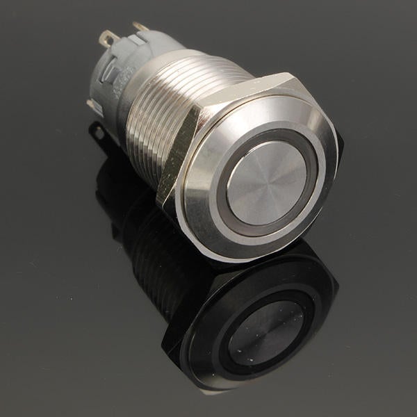 12V 16mm Latching Angel Eye LED Push Button Switch Flat Head Metal illuminated Push Button Switch