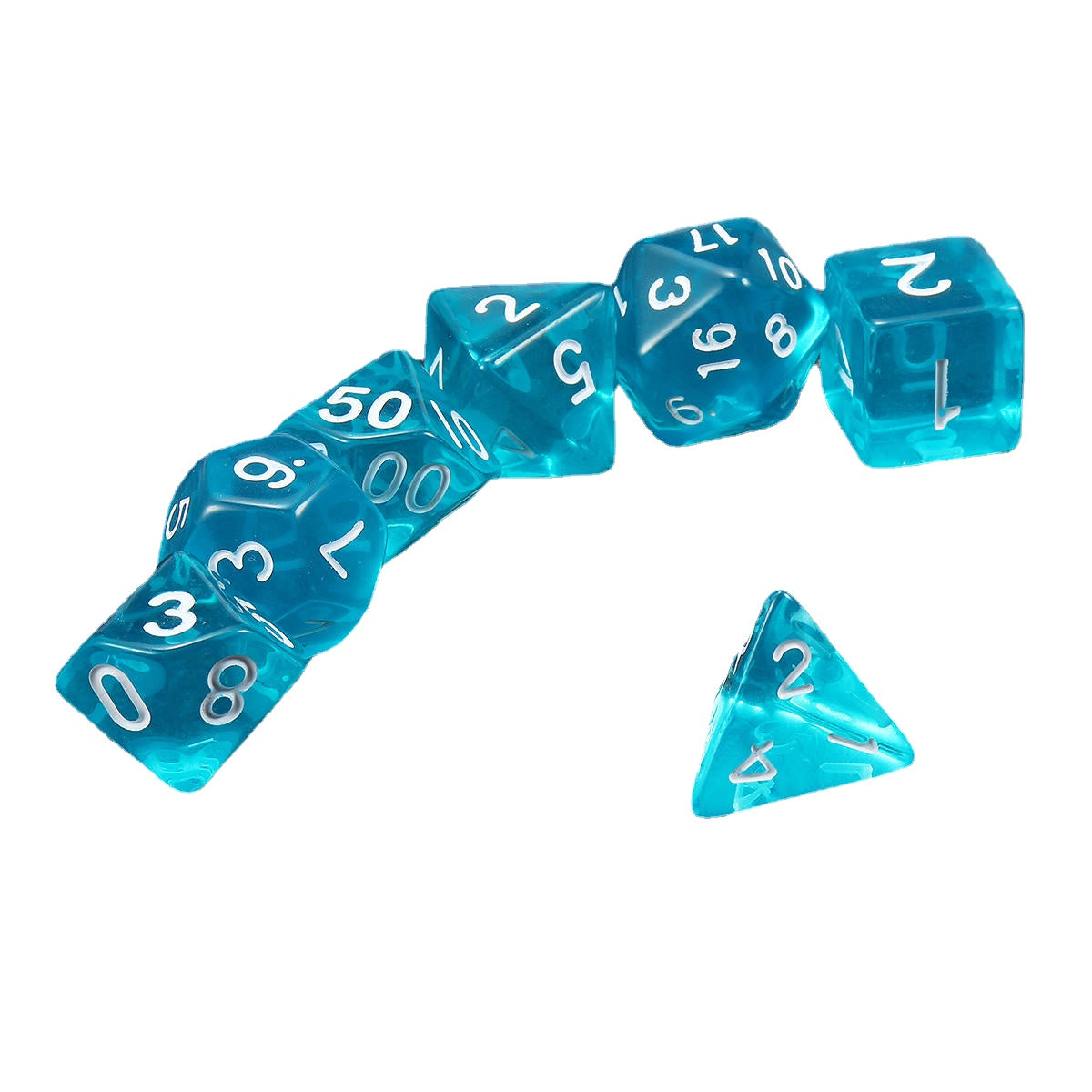 7 Pcs Dice Polyhedral Dices Set Translucent RPG Gadget Multisided Dice With Bag