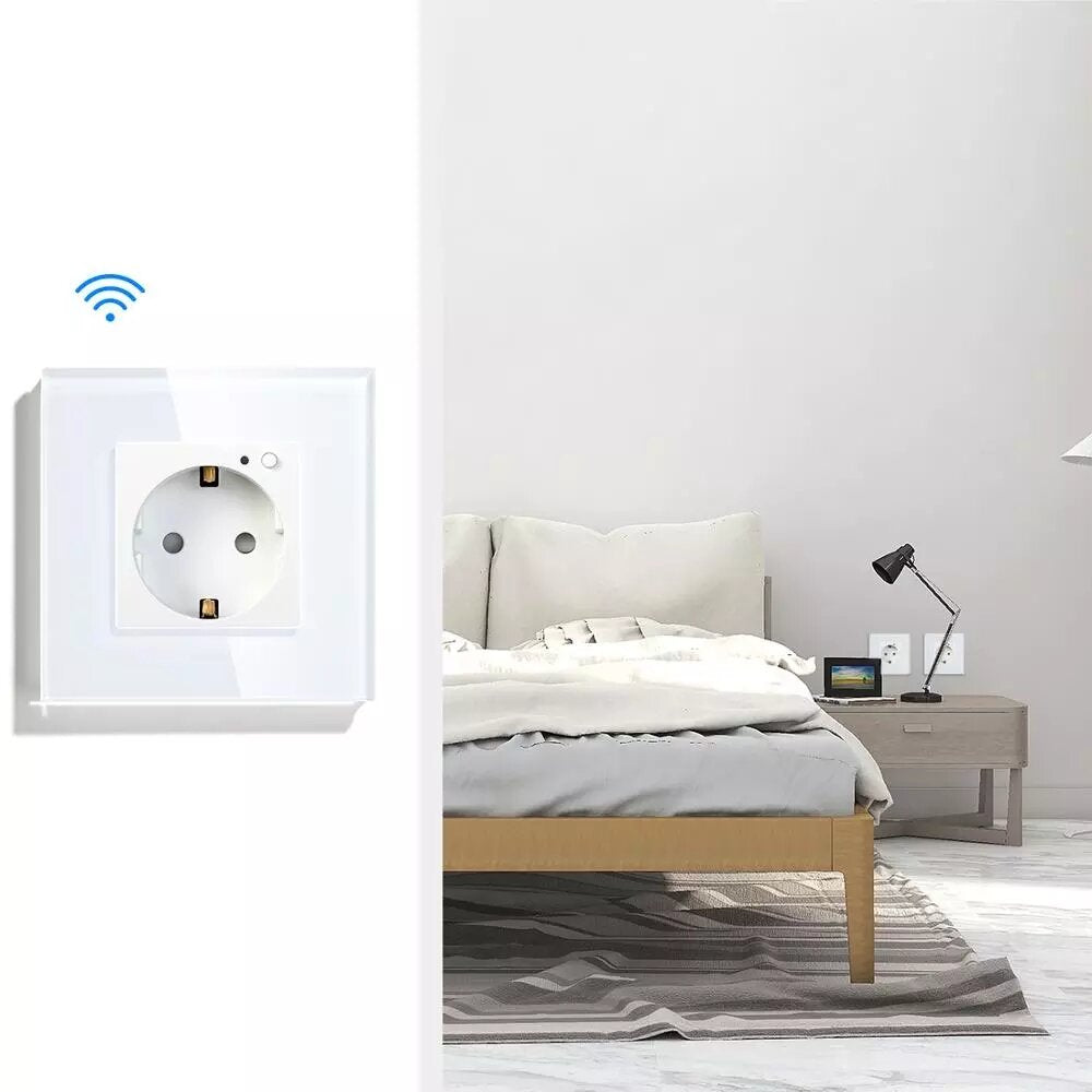 16A Smart Wifi Socket EU Standard Smart Home Switch Intelligent Power Sockets with Timer Function Work with Tuya Google Home Alexa