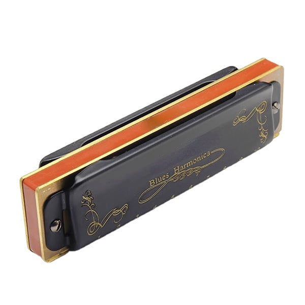 10 Hole Blues Harmonica A B C D E F G Key Black