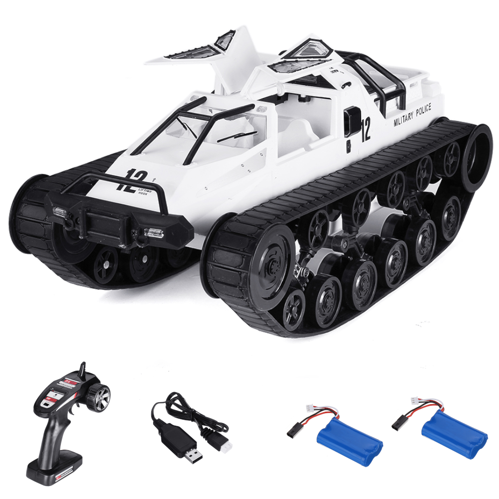 1/12 Drift RC Tank Car RTR with Two Batteries with LED Lights 2.4G High Speed Full Proportional Control RC Vehicle Models