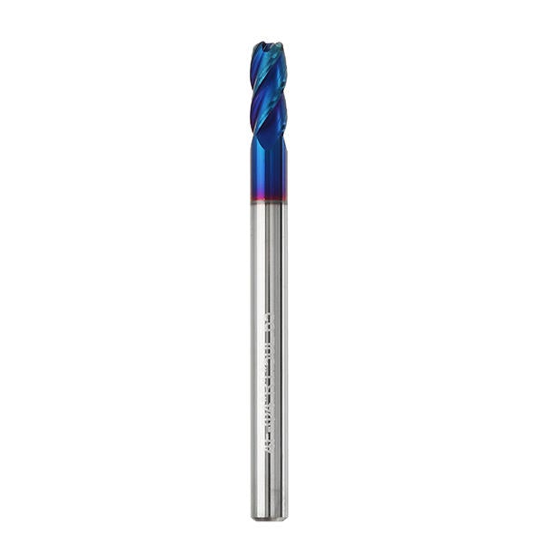 1/2/3/4mm Ball Nose 4 Flutes Milling Cutter R0.2-R1.0 Nano Blue Coating Carbide End Mill