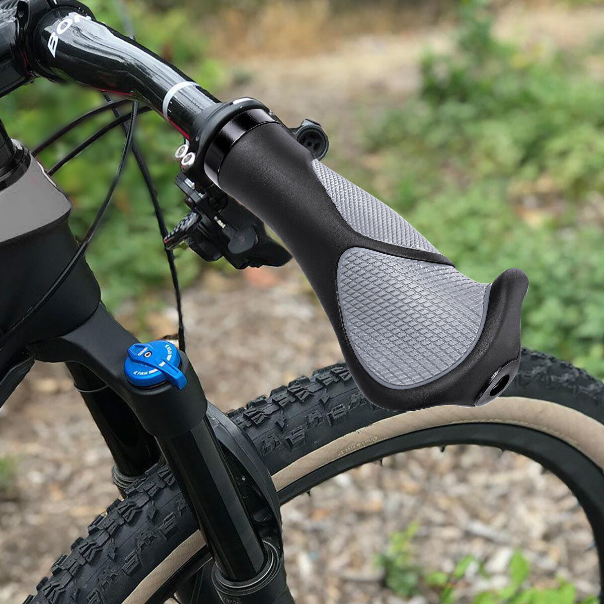 1 Pair Bike Handlebar Grips Waterproof Non-Slip 140mm Length Bicycle Grips