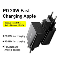 20W USB-C PD Fast Charger EU Plug for iPhone, Xiaomi, Hui, Samsung