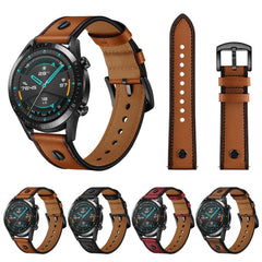 22mm Genuine Leather Replacement Strap Smart Watch Band For 46mm Smart Watch