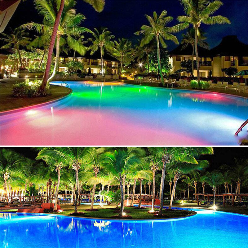 1 pc LED Underwater Swimming Pool Lights RGB Color Changing IP68 Waterproof Lamp With Remote Controller