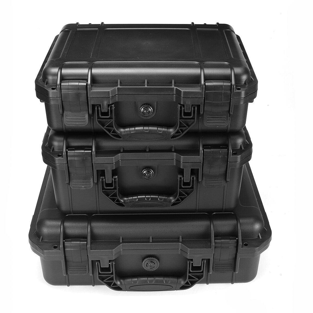 1PC Shockproof Sealed Safety Case Toolbox Airtight Waterproof Tool Box Instrument Case Dry Box with Pre-cut Foam Lockable