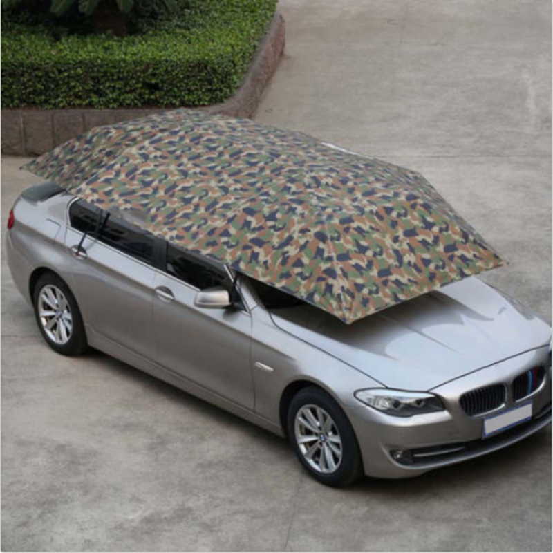 400x210cm Rooftop Tent Cloth UV Oxford Cloth Car Umbrella Waterproof Car Tent Sunshade Movable Carport Canopy for Outdoor Camping Tent