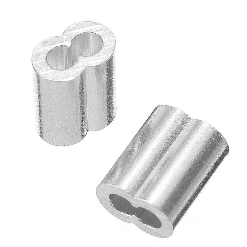 100Pcs M1.5 M2 M3 Aluminum Crimping Loop Sleeve Wire Rope Cable Sleeve Clip