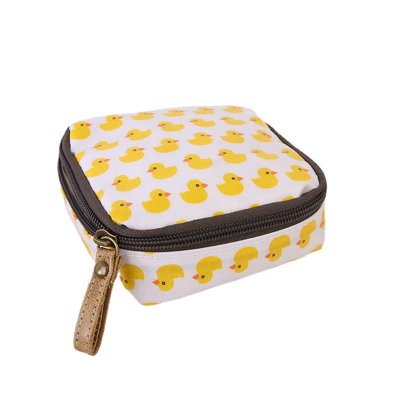 Cloth Waterproof Zipper Sanitary Napkin Cosmetic Storage Bag Coin Purse