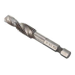 1/8-3/8 Inch BSW Thread HSS Combination Drill Tap Bit 1/4 Hex Shank Deburr Countersink