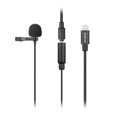Cardioid Lavalier Lapel Clip-on Microphone Detachable Single Head for iOS Smartphones with 3.5mm TRS to Lightnings Cable