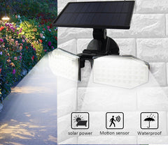 56/78LED Solar Powered PIR Motion Sensor Light Angle Adjustable Outdoor Garden Wall Light