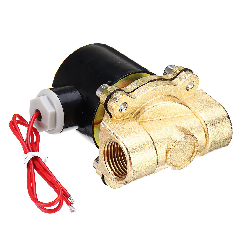 1/2 Inch Brass Electric Solenoid Valve AC 220V/DC 12V/DC 24V Normally Closed Water Air Fuels Valve