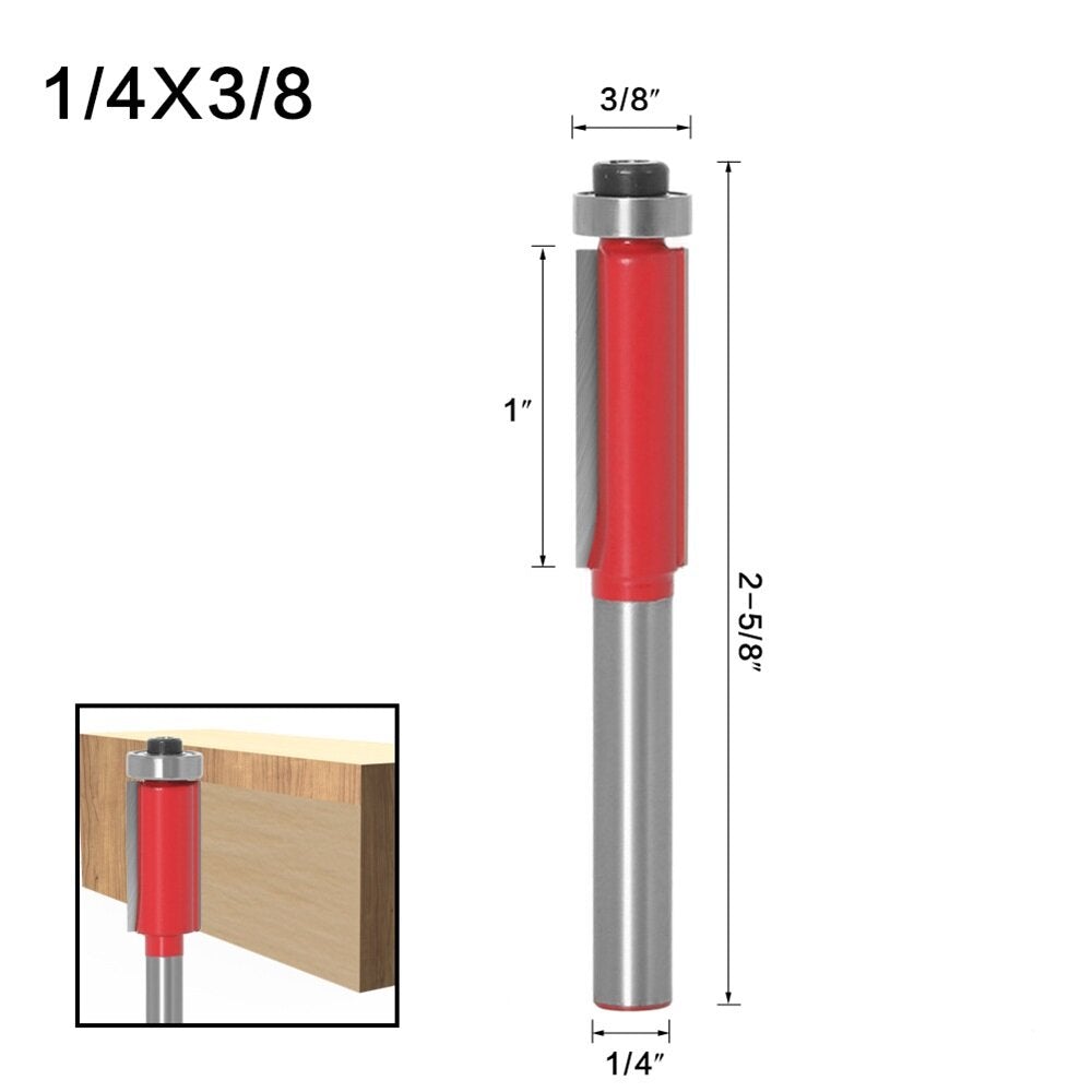 Double-Edged Straight Extended Bearing Trimming Cutter For Wood Engraving Machine