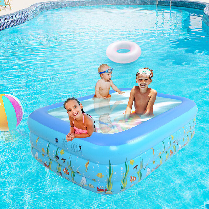 1.2/1.5m Summer Kids Inflatable Swimming Pool Center For Family Outdoor Fun Play