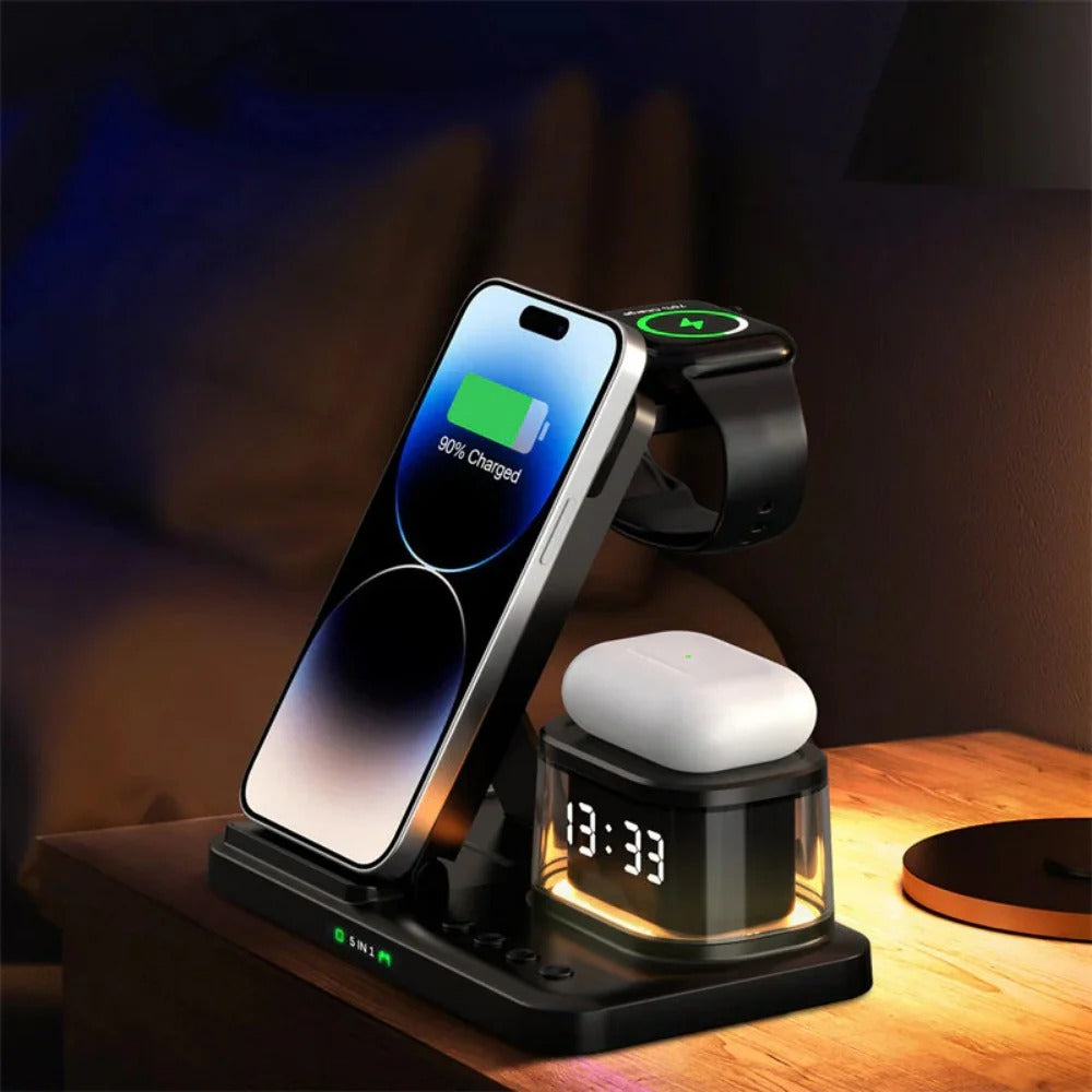 15W Fast Wireless Charger Stand for iPhone, Hui, Xiaomi, Apple Watch, AirPods