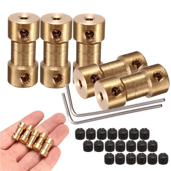 5pcs 9mm Brass Coupling Coupler with Spanner and Screw