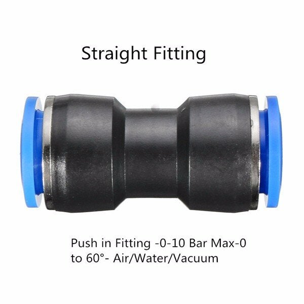 Pneumatic Push In Fittings For Air Water Hose Pipe Connectors Tube Connector