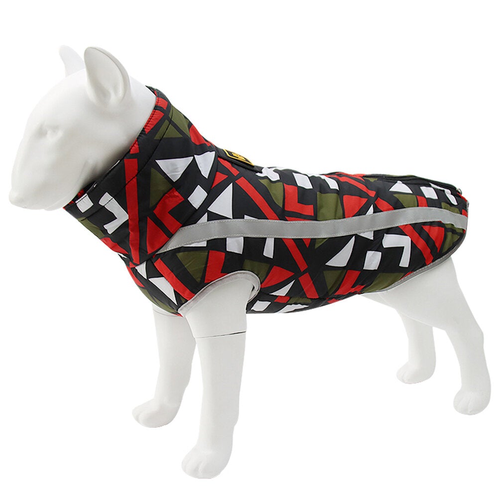 Windproof Warm Dog Clothes Reflective Design Close-fitting Design Upgrade Polyester+PP Cotton