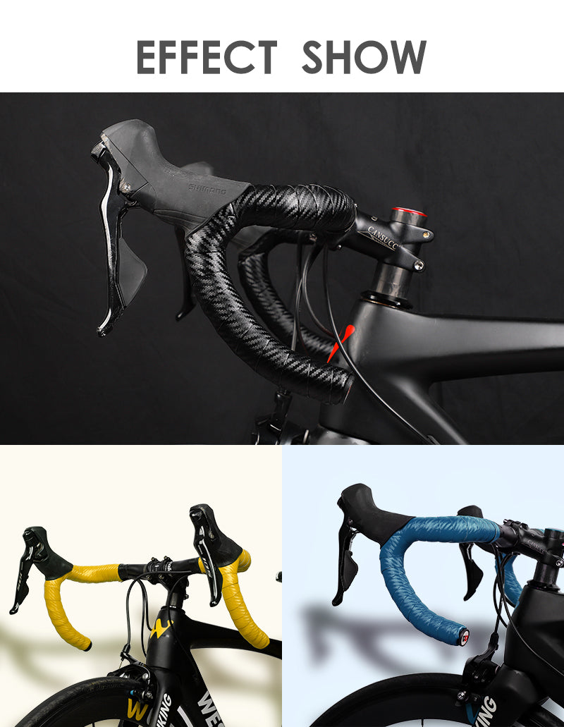 Bike Handlebar Tape Anti-slip Shock Absorption Handle Bar Tape Cycling Handle Accessories with Two Plug