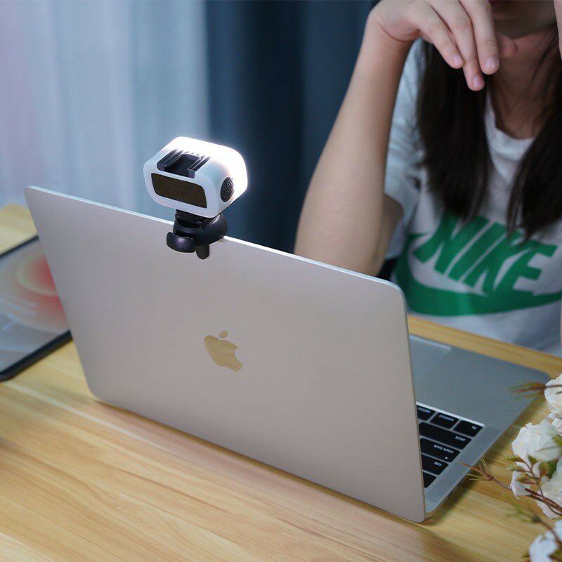 Rechargeable LED Mini Fill Light with Clip Conference Lamp Live Mobile Phone Camera Vlog Soft Light
