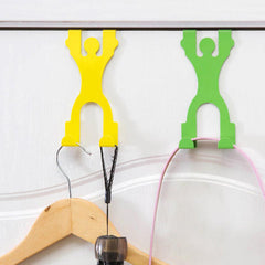 Creative Doll Door Back Hook Hangers Iron Seamless Hook Door Multi-function Peg Racks