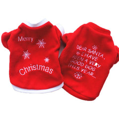 Christmas Pet Dog Cat Winter Clothes Warm Pullover Embroidered Outfit Coats Costume For Puppy Dogs