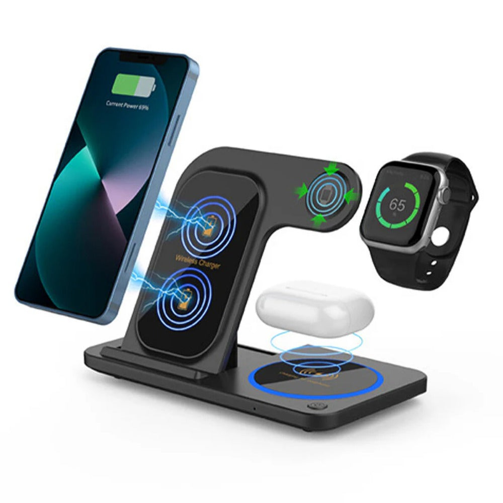 15W Fordable Fast Wireless Charger Stand for iPhone, Samsung, Hui, Xiaomi, AirPods, Apple Watch