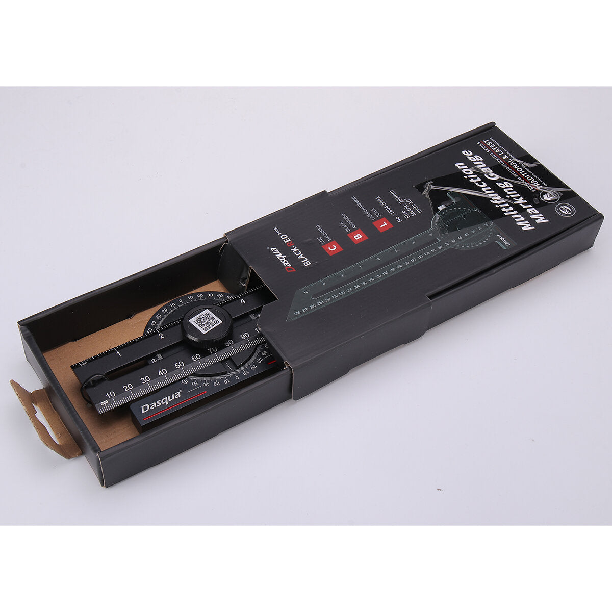 Multifunctional Gauge Ruler CNC-Machined Anodized Aluminum Flexible Scale Marking Gauge with Slide Stop for Woodworking