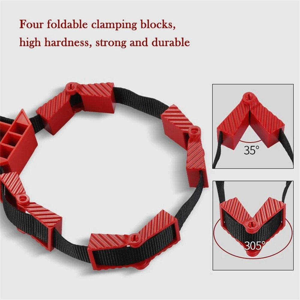 Versatile Woodworking Belt Strap Clamp with Foldable Blocks for DIY & Irregular Shapes