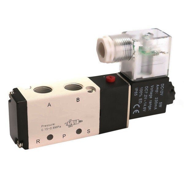 DC12V Pneumatic Aluminum Electric Solenoid Air Valve 5 Way 2 Position Valve 4V210