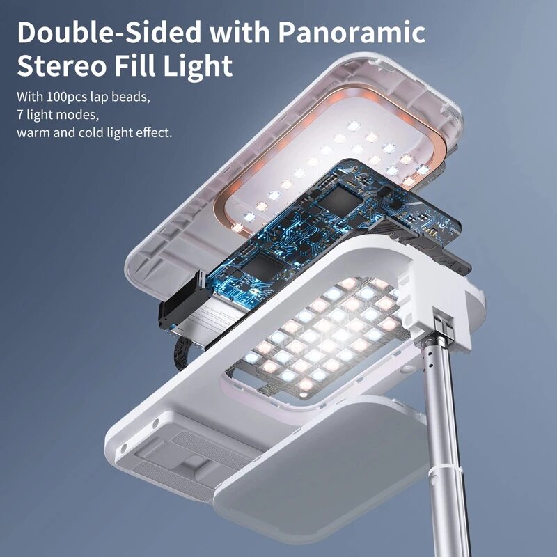 Phone Holder LED Lamp Selfie Fill Light Stand with Bluetooth Remote Control for Smartphone Mobile Phone Live Broadcast