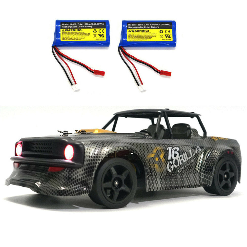 RTR Several Battery 1/16 2.4G 4WD 30km/h RC Car LED Light Drift On-Road Proportional Vehicles Model