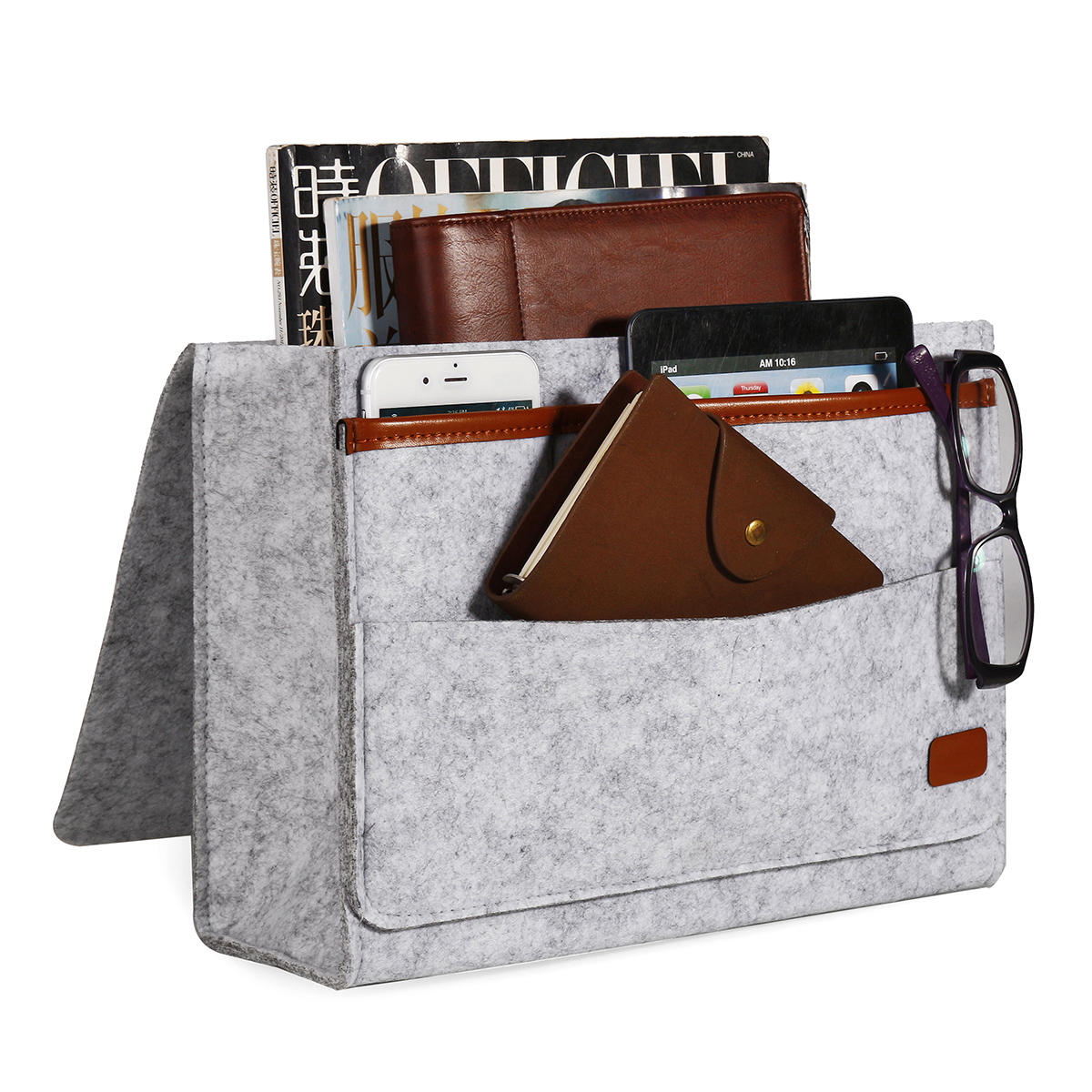 Bedside Pocket Storage Baskets Hanging Bag Felt Sofa Phone Book Organizer Remote Home Holder